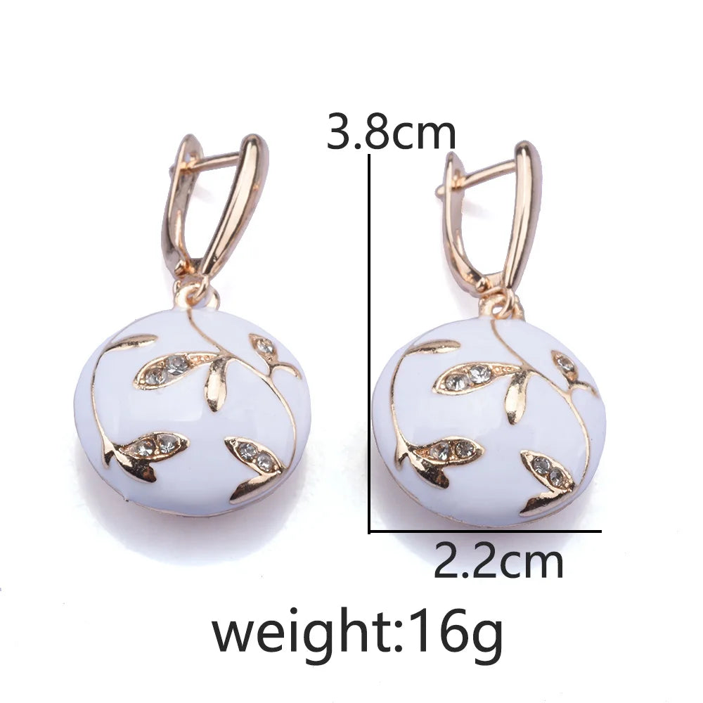 2025 New Fashion Black White Enamel Drip Oil Metal Alloy Hanging Earrings Women Indian Statement Vintage Earring Jewelry