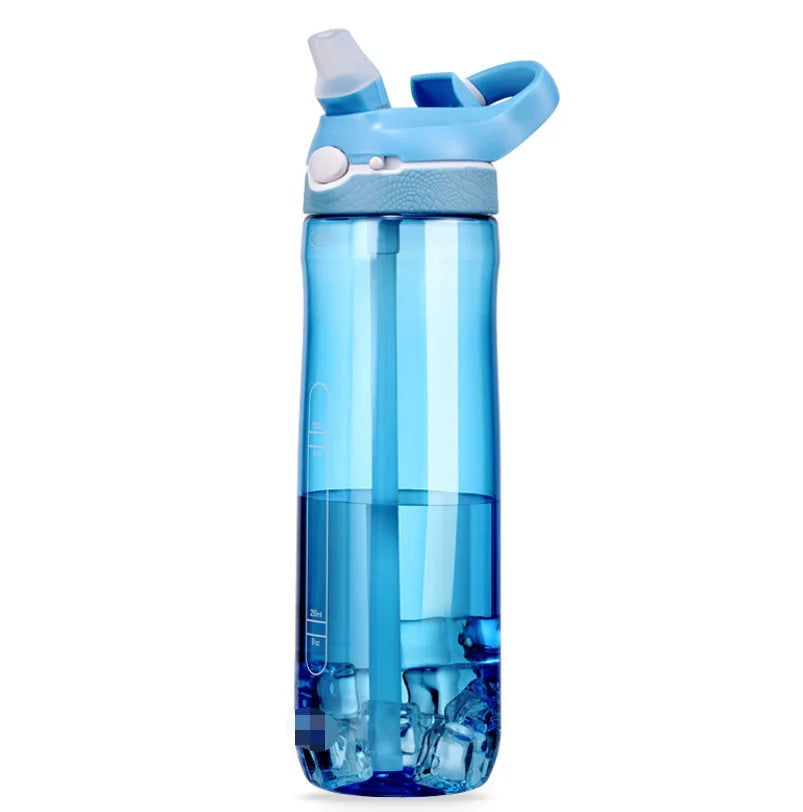 Bouteille d'eau en Tritan 750 ml/1 000 ml avec paille, écologique et durable, idéale pour la gym, le fitness et les sports de plein air.