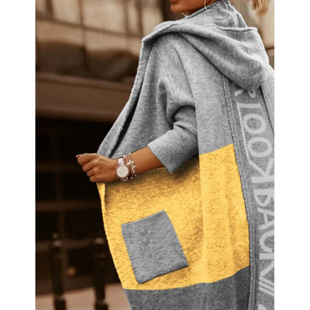 Cardigans Knit Sweater Women Spring Autumn Winter Letter Maxi Loose Soft Coat Jacquard Y2k E-girl Long Knitted Jacket Cardigan