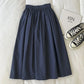 Summer Female Simplicity Casual Elastic High Waist A-Line Skirt 2023 Fashion All-match Solid Color Loose Skirt Women's Clothing