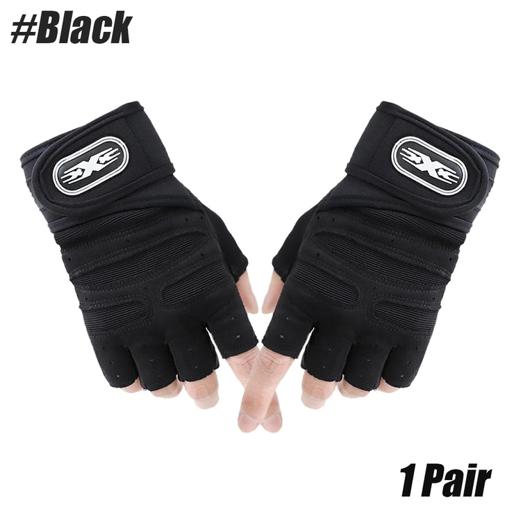 1 Pair Sports Gloves Weight Exercises Half Finger Lifting Gloves Body Building Training Sport Gym Fitness Gloves for Men & Women
