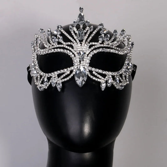 Crystal Mask Full Face Costume Women Decorations Birthday Rhinestone Fashion Club New Hair Jewlery Wedding Accessories Carnival