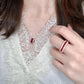 New silver inlaid crystals light luxury ruby jewelry sets delicate wedding rings necklace for women glamour party gift