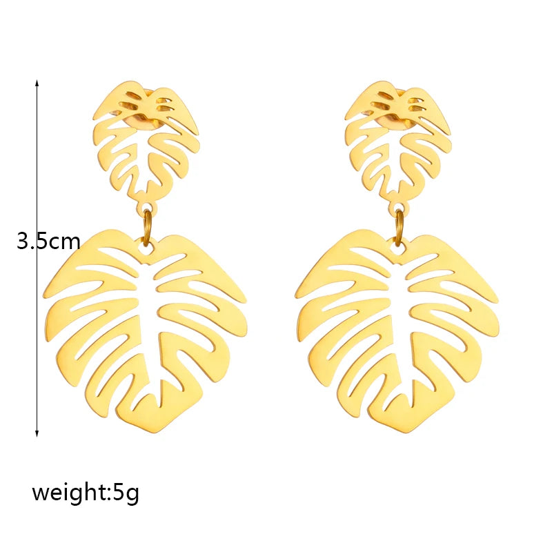 DIEYURO 316L Stainless Steel Gold Color Geometric Drop Earrings For Women Girl Fashion Waterproof Ear Jewelry Gift Party Wedding