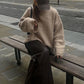Soft Solid Mohair Knitted Pullover For Women Casual Loose O-neck Long Sleeve Sweater 2024 Autumn New Female High Street Knitwear