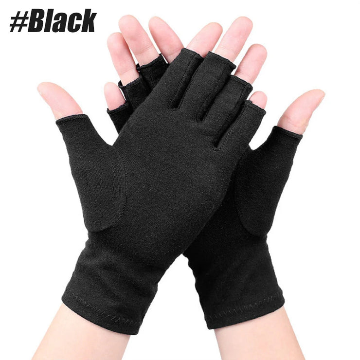 1Pair Arthritis Compression Gloves for Women Men,  Fingerless Hand Thumb Therapy Wristband Gloves for Typing and Daily Work