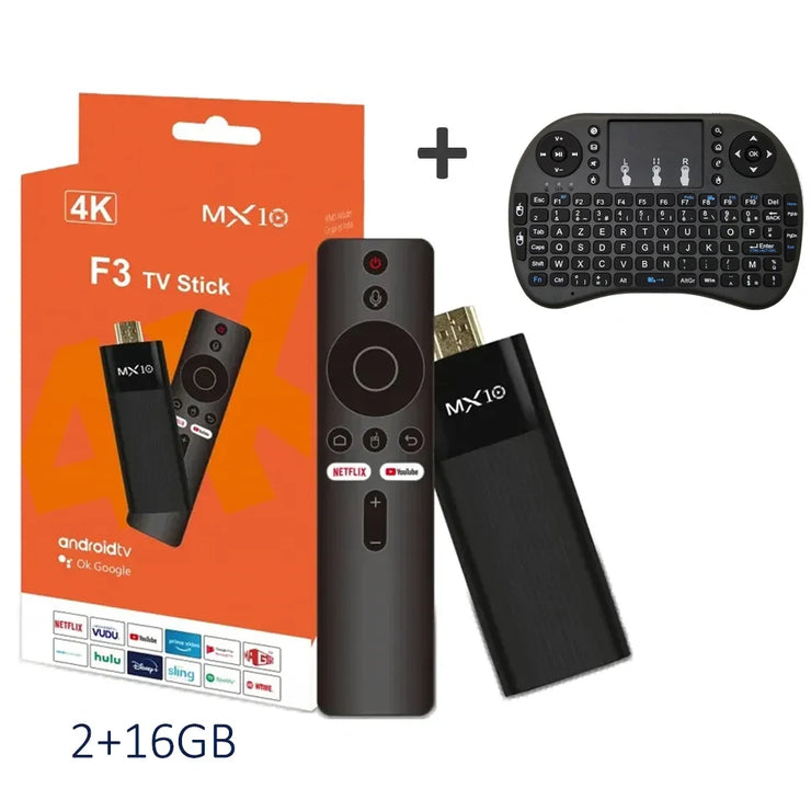 MX10 F3/MX10 mini TV stick android13 h618 ATV 4K HD TV box 2.4/5G WiFi smart TV receiver for Google YouTube Netflix media player