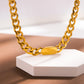 Exaggerated Stainless Steel Cuban Chain Choker Necklace for Women In Hip-hop Style