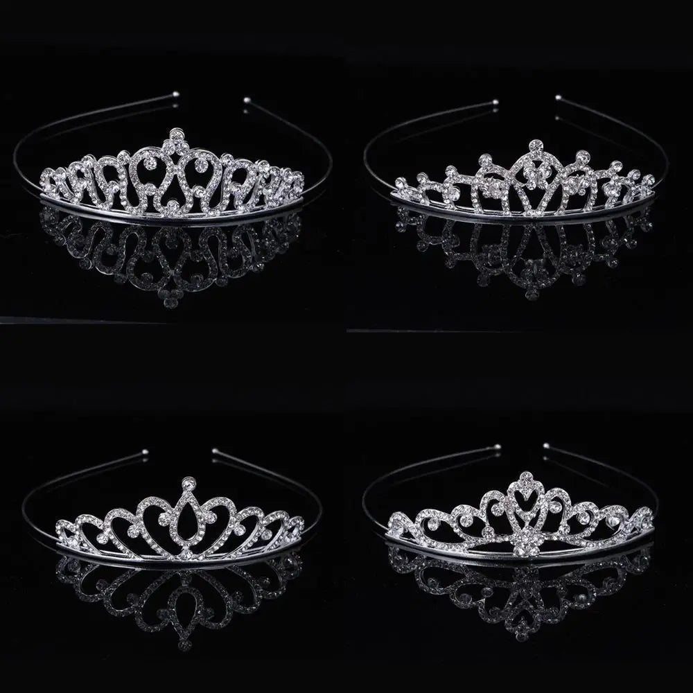 Tiaras y coronas para niñas, diademas, coronas de cristal para novias, accesorios para fiestas de bodas, joyas para el cabello, adornos, tocado