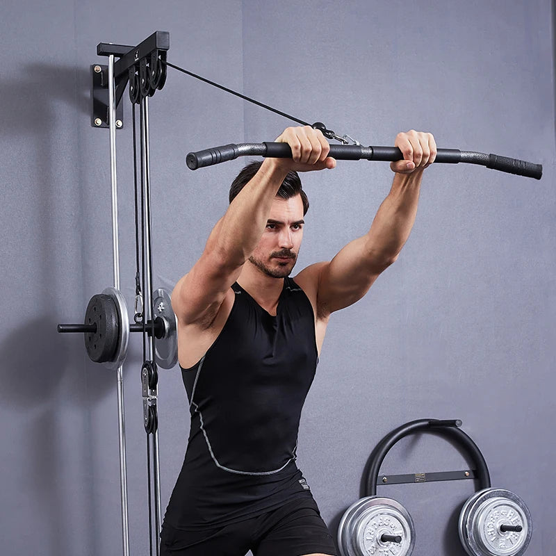 Fitness Lat Pull Down Bar Press Down Bar Biceps Back Strength Workout Handle for Cable Machine Attachment Gym Accessories