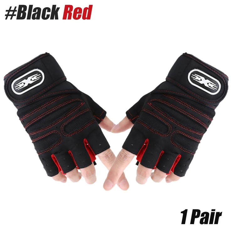 1 Pair Sports Gloves Weight Exercises Half Finger Lifting Gloves Body Building Training Sport Gym Fitness Gloves for Men & Women