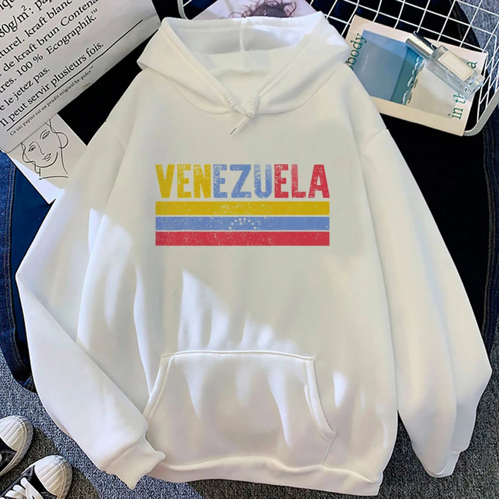 Sudadera con capucha venezolana para mujer, estilo gótico con gráficos de anime Y2K, ropa japonesa para mujer