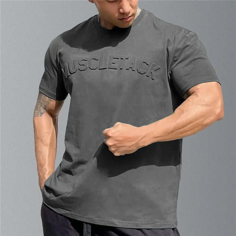 Camiseta de running para hombre, novedad de verano 2024, camisetas holgadas de algodón de manga corta para fitness, camisetas casuales para hombre, camisetas deportivas para gimnasio para hombre