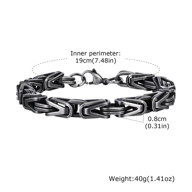 Chunky Byzantine Chain Bracelets For Men Boys,v-shape Stainless Steel Chain Link Wristband,vintage Jewelry Accessories Men Gifts