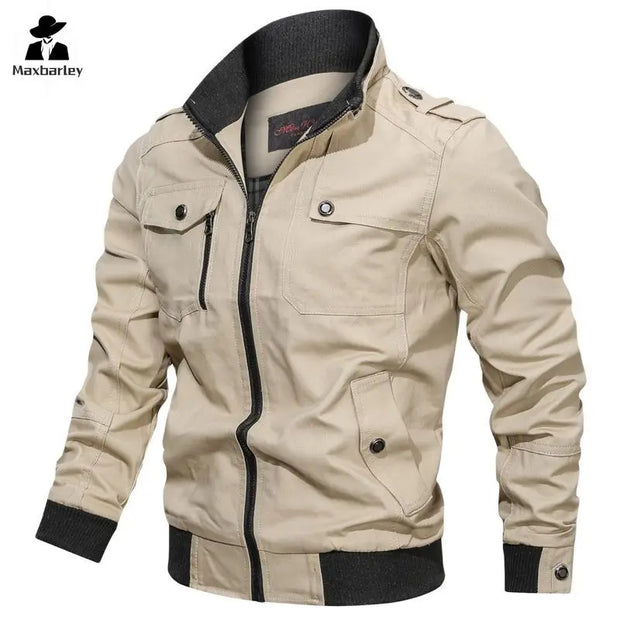 Spring Autumn Jacket Men Cotton Windbreaker Cargo Coat Unload Men's Tactics Jackets Man Cargo Casual Jacket Mens Clothes 2022