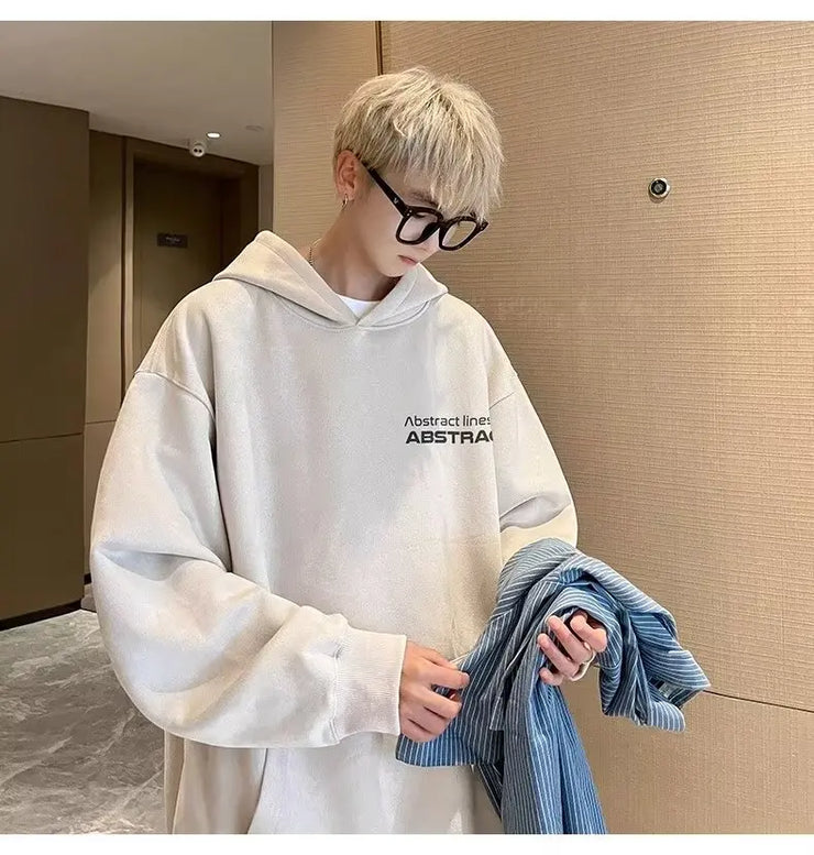Korean trendy brand heavyweight retro sweatshirt high street high-end suede loose top couple handsome versatile hooded jacket