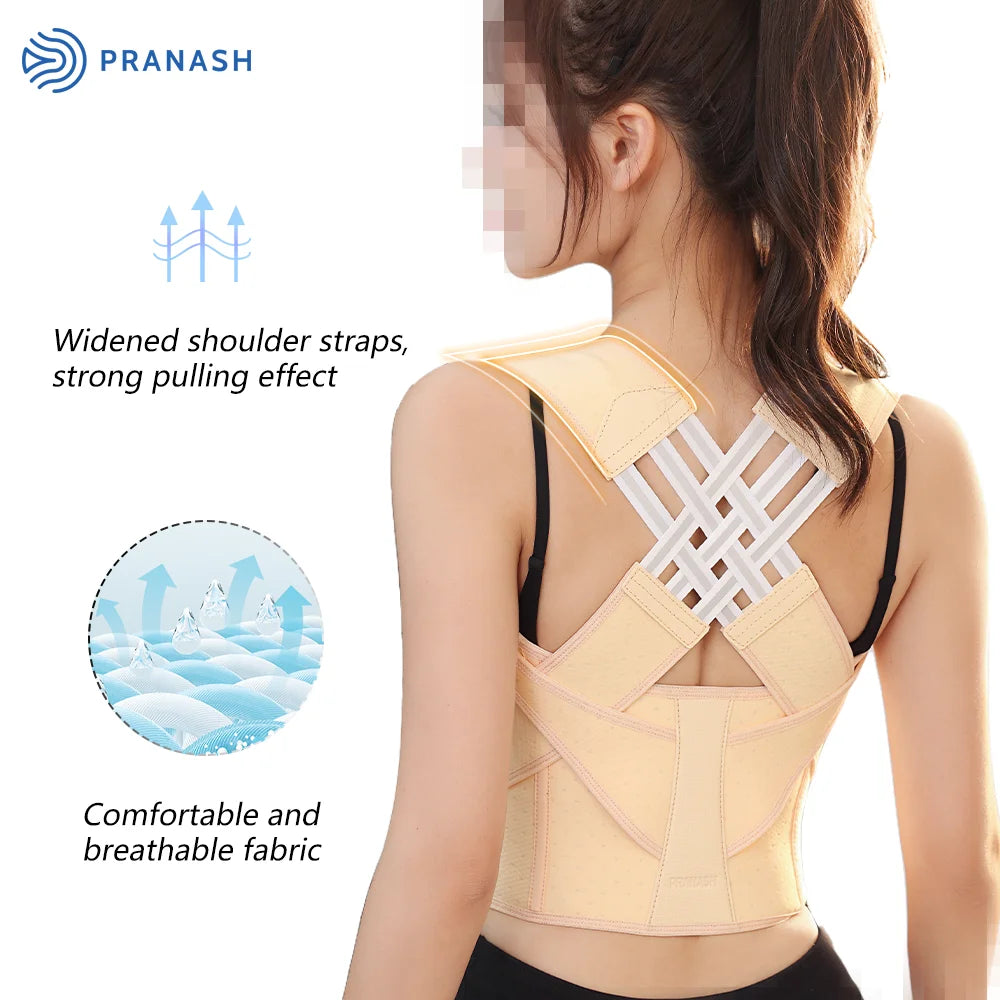 Corrector de postura para la parte superior de la columna vertebral, totalmente ajustable