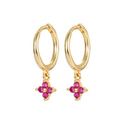 2023 New Fashion Stainless Steel Flower Small Hoop Earrings Women Korean Crystal Zirconia Cartilage Earrings Piercing Jewelry