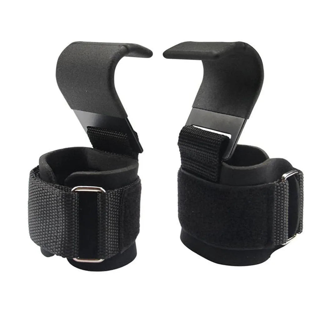 2pcs Weight Lifting Hook Grips With Wrist Wraps Gym Fitness Hook Suitable For Weightlifting Pull-ups