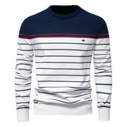AIOPESON New O-neck Cotton Pullover Men's Sweater Striped Casual Autumn and Winter High Quality Knitted Sweaters for Men