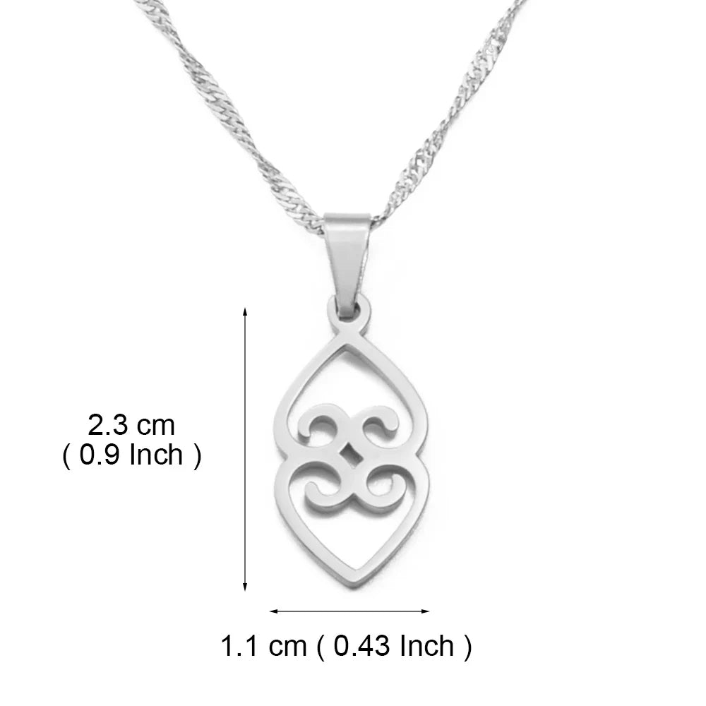 Anniyo African Symbol Pendant Necklaces Gold Color/Silver Color Ghanaian Gye Ethnic Jewelry Traditional Accessories #125321