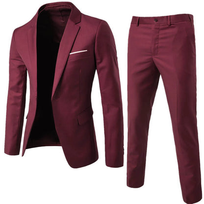 Men Spring 2 Pieces Classic Blazers Suit Sets Men Business Blazer +Pants Suits Sets Autumn Men Wedding Party Set