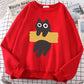 Fun Adhesive Tape Cat Cute Print Cartoons Hoody Men Women Hip Hop Hoodie Autumn New Hoodies O-Neck Loose Clothes Sweatshirts