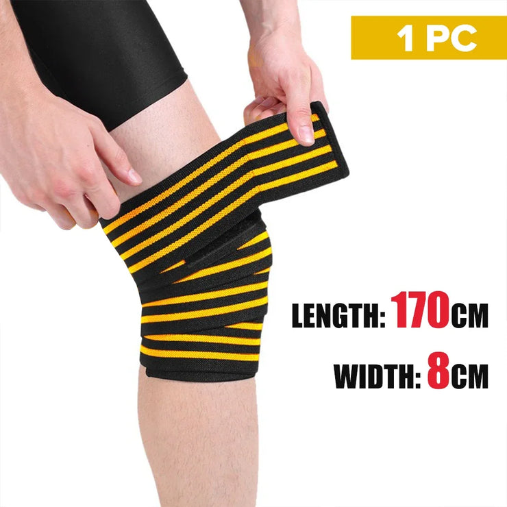 1PC 170cm Bandage Kneepad Compression Braces Sports Knee Wraps Straps for Gym Fitness Squats Training Workout Weightlifting
