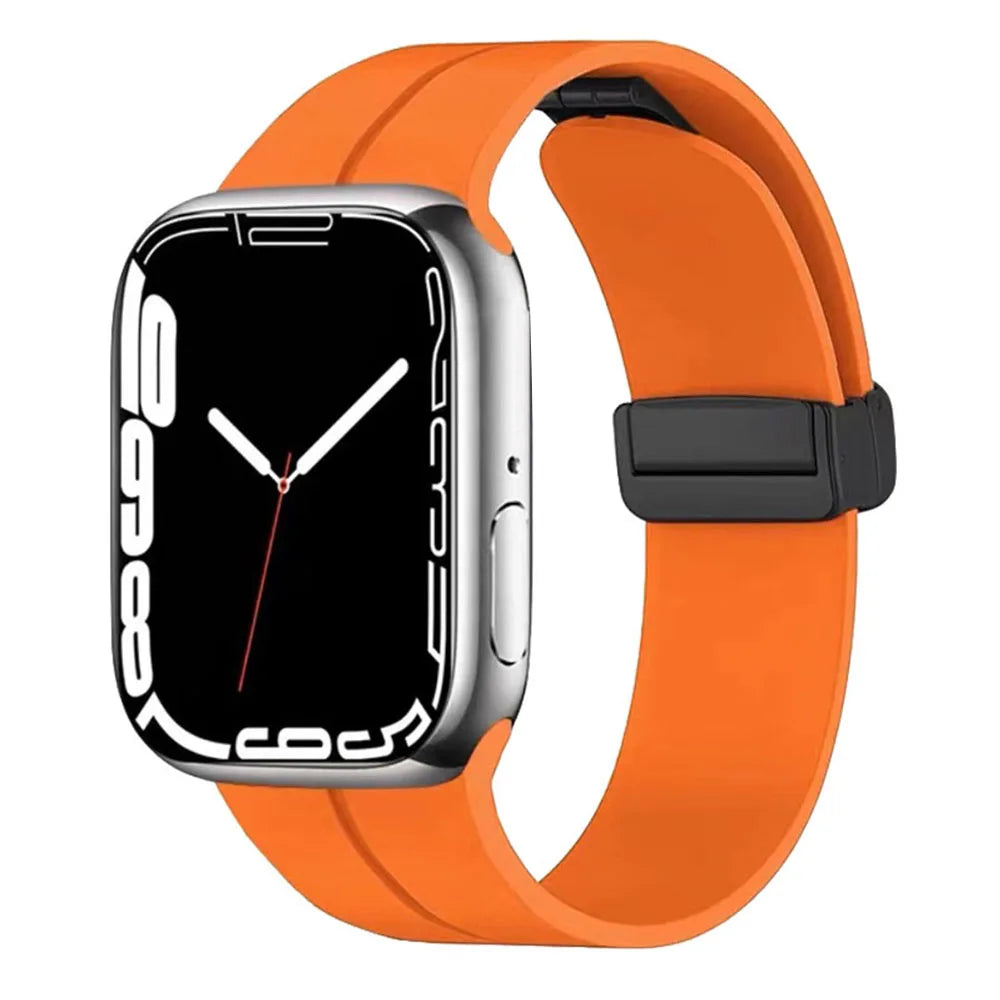 Magnetic Strap For Apple Watch Ultra 2 Band 49mm 45mm Silicone Bracelet IWatch Series 9 8 Se 7 5 3 44mm 45mm 40mm 41mm 42mm 49mm