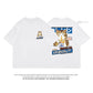 Camiseta informal de manga corta con estampado de dibujos animados para hombre, camiseta japonesa extragrande, ropa para hombre, cuello redondo, talla grande para mujer