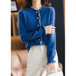 Women Clothes Simple Solid Casual Soft Sweaters Spring Autumn New Button Fashion Pearl Knitted Pullovers Female Knitwear