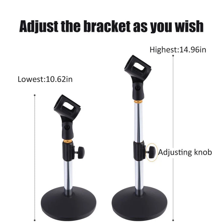 Professional Microphone Stand Pedestal Feet Lifting Adjustable Desk Shelf Bracket Speech Live Microphone Accessories Mic Holder