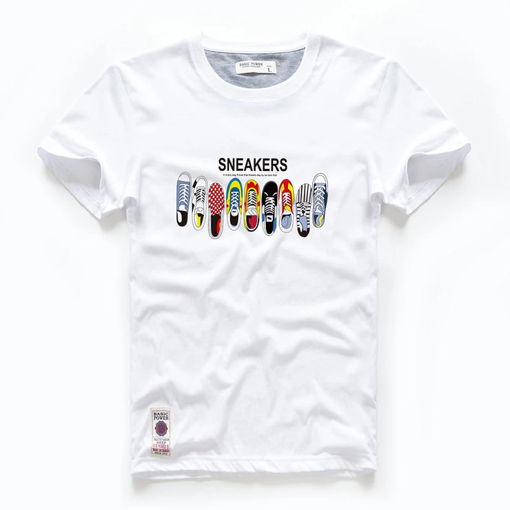 Men's T-shirt Cotton White Blue T Shirt Men Autumn Summer Causal O-neck Basic Designer Tshirt Male High Quality Classical Tops