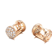 Kinel New Unusual 585 Rose Gold Earrings for Women Romantic Wedding Jewelry Fashion Round Natural Zircon Stud Earrings