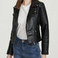 Fitaylor Autumn Women Women Faux PU Leather Jacket Casual Lady Long-sleeve Windproof Waterproof Jacket Motorcycle Streetwear