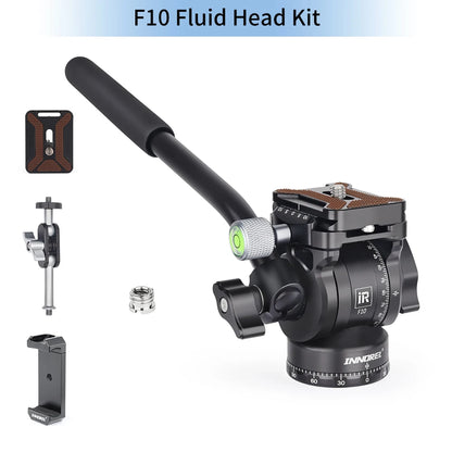 INNOREL F10/F20 Mini Tripod Fluid Head Tilt Head,Metal Camera Video Tripod Head with Arca Swiss Q.R.Plates for Video DSLR Camera