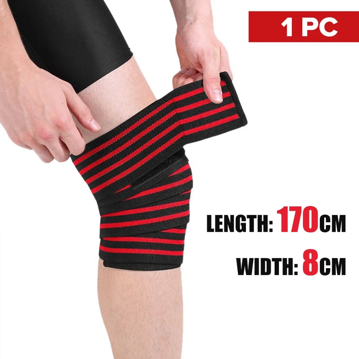 1PC 170cm Bandage Kneepad Compression Braces Sports Knee Wraps Straps for Gym Fitness Squats Training Workout Weightlifting