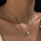 Fashion Crystal Zircon Heart Star Charm Layered Pendant Necklace Set for Women Charms Square Rhinestone Female Vintage Jewelry