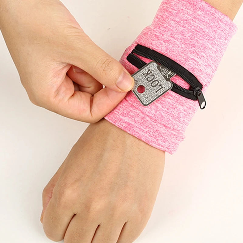 Sacs de rangement de sport unisexes, poches pour poignets, portefeuille à fermeture éclair, bracelet anti-transpiration, course à pied, fitness, protège-mains, porte-monnaie élastique, portefeuilles