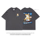Camiseta informal de manga corta con estampado de dibujos animados para hombre, camiseta japonesa extragrande, ropa para hombre, cuello redondo, talla grande para mujer
