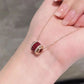 New silver inlaid crystals light luxury ruby jewelry sets delicate wedding rings necklace for women glamour party gift