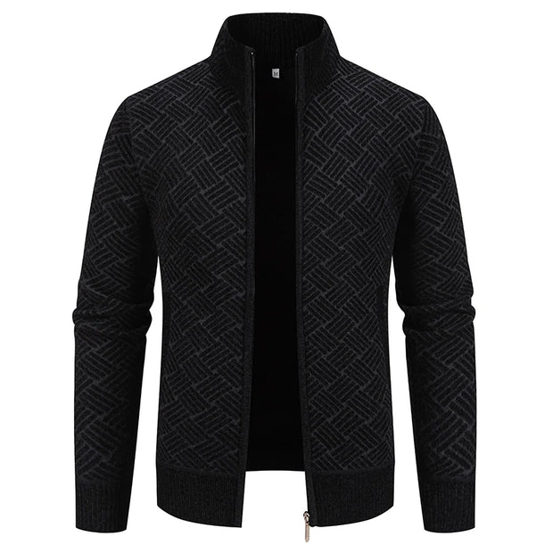 Mens Thickened Cardigan Full Zipper Fleeced Sweaters Knit Jackets Hooded Sweater Coat Autumn Winter Padded Clothes