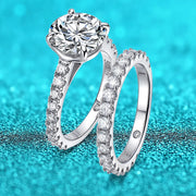 Smyoue 18k Plated 0.6-4.2CT All Moissanite Rings for Women Sparkly Luxury Wedding Diamond Band 925 Sterling Silver Jewelry GRA