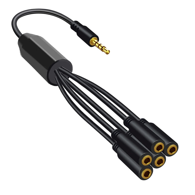 3.5mm Earpphone Spliter Audeo Jack Extender 1 To 6 Ports Aux Cable Earphone Mic Audio Adapter For Phone Headset Splitter Cable