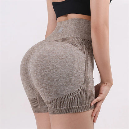Pantalones cortos de yoga de verano para mujer, de cintura alta, ajustados, para gimnasio y fitness.