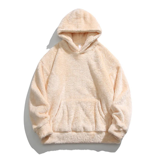 Autumn and Winter Vintage Warm Hooded Sweatshirt, Comfortable Top for Both Men and Women, Lazy and Loose Fitting Pullover Casual