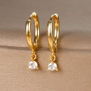 2023 New Fashion Stainless Steel Flower Small Hoop Earrings Women Korean Crystal Zirconia Cartilage Earrings Piercing Jewelry