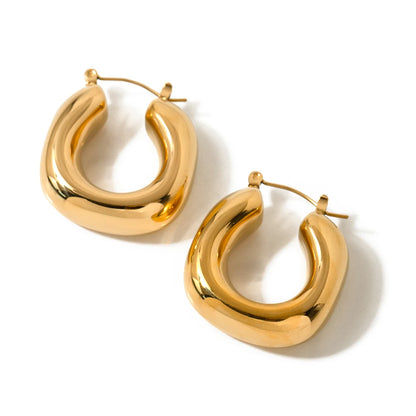 Uworld Minimalist Stainless Steel Hoop Earrings Fashion Metal Waterproof Charm Women Gold Color Jewelry Bijoux