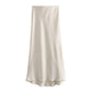 TRAFZA Women Fashion Skirts New Solid Satin Silk Texture Tight Skirt Woman Beach Style Chic And Elegant Women's Mermaid Skirt