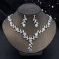 Rhinestones Flower Choker Necklace Earrings Set for women bridal Wedding Party Jewelry Set Fashion